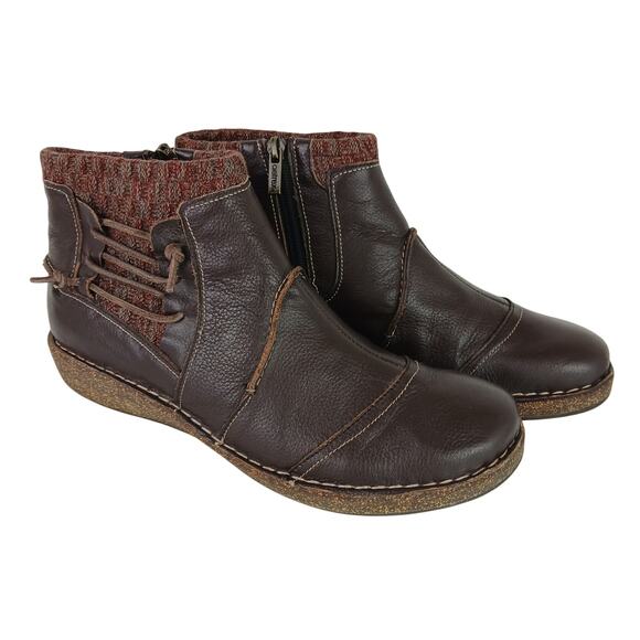 Aetrex SZ 10 Women's Tessa Sweater Ankle Boot Brown Leather SD902W - Picture 2 of 10